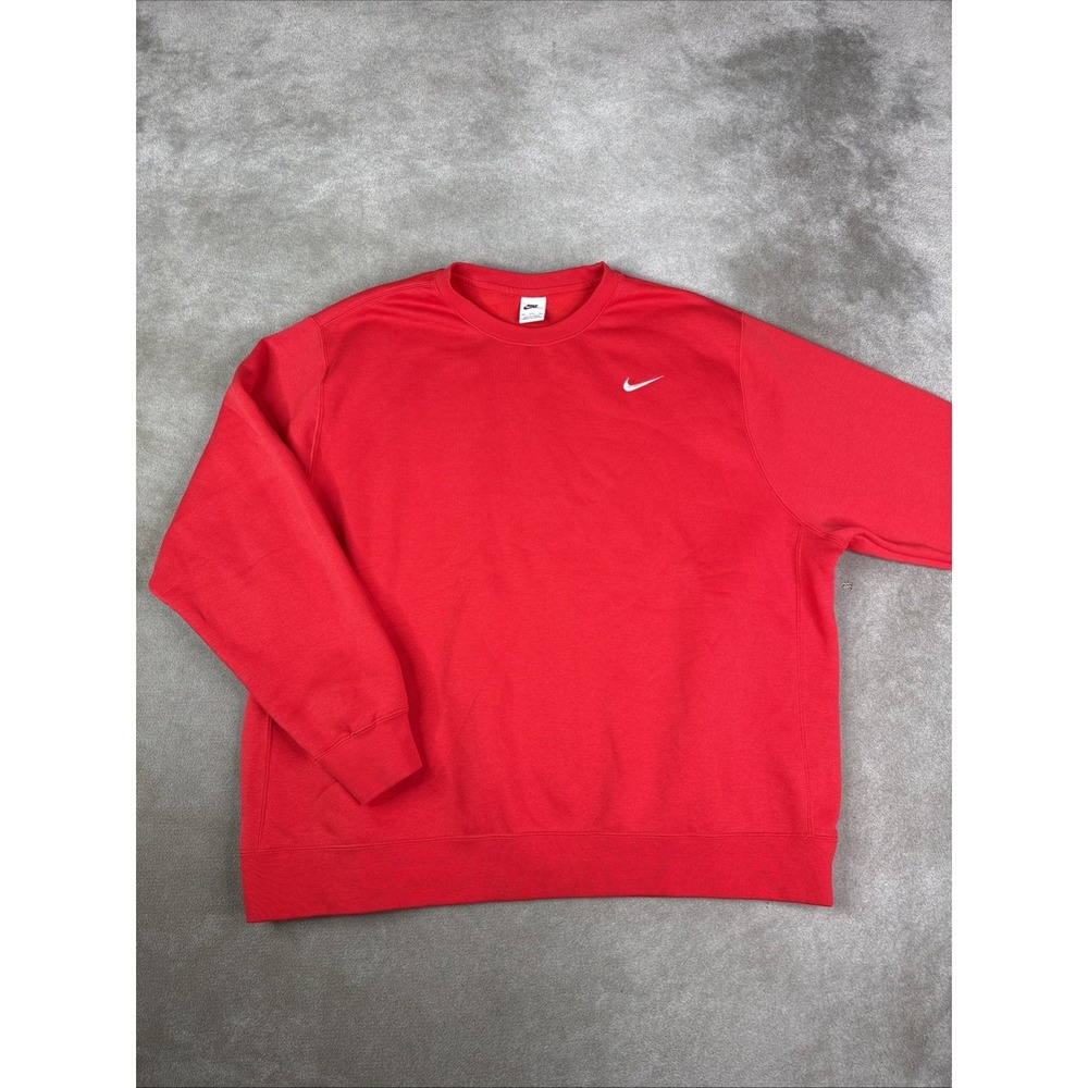 Nike Sportswear Club Fleece red crewneck sweatshirt Mens Size 3XL